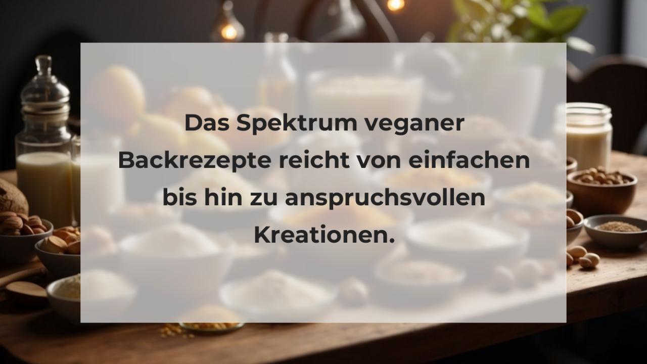 Das Spektrum veganer Backrezepte reicht von einfachen bis hin zu anspruchsvollen Kreationen.