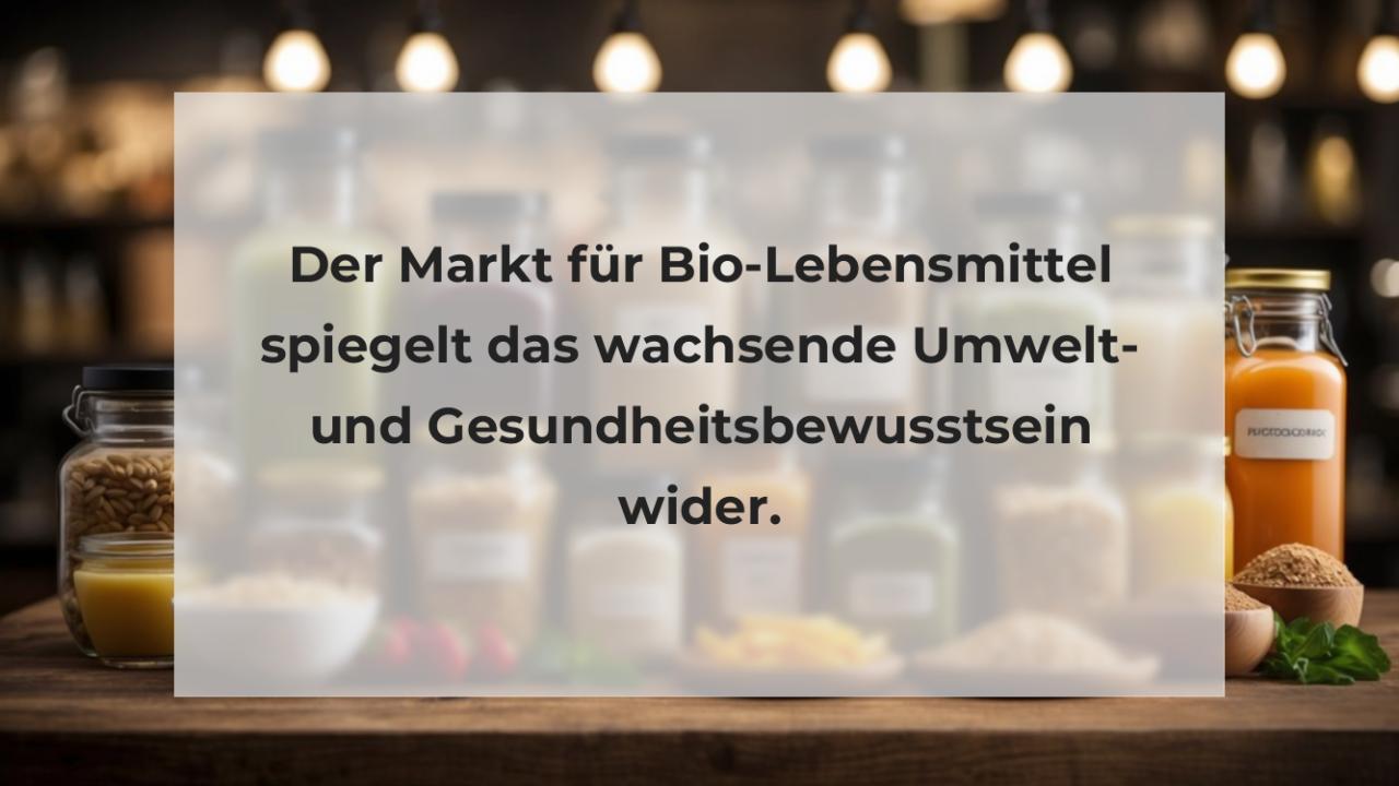 Der Markt für Bio-Lebensmittel spiegelt das wachsende Umwelt- und Gesundheitsbewusstsein wider.