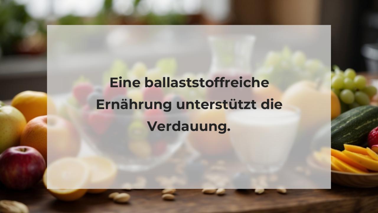 Eine ballaststoffreiche Ernährung unterstützt die Verdauung.