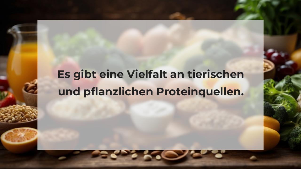 Es gibt eine Vielfalt an tierischen und pflanzlichen Proteinquellen.