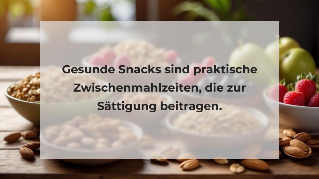 Gesunde Snacks sind praktische Zwischenmahlzeiten, die zur Sättigung beitragen.