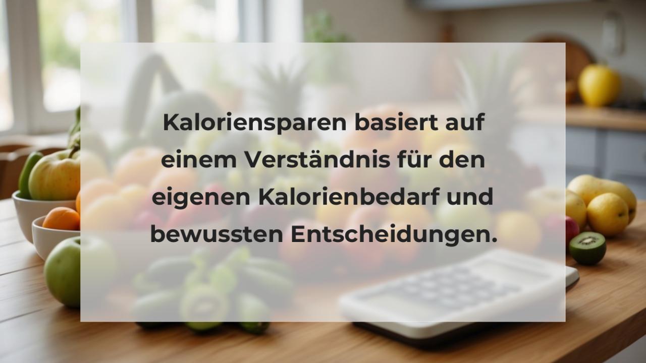 Kaloriensparen basiert auf einem Verständnis für den eigenen Kalorienbedarf und bewussten Entscheidungen.