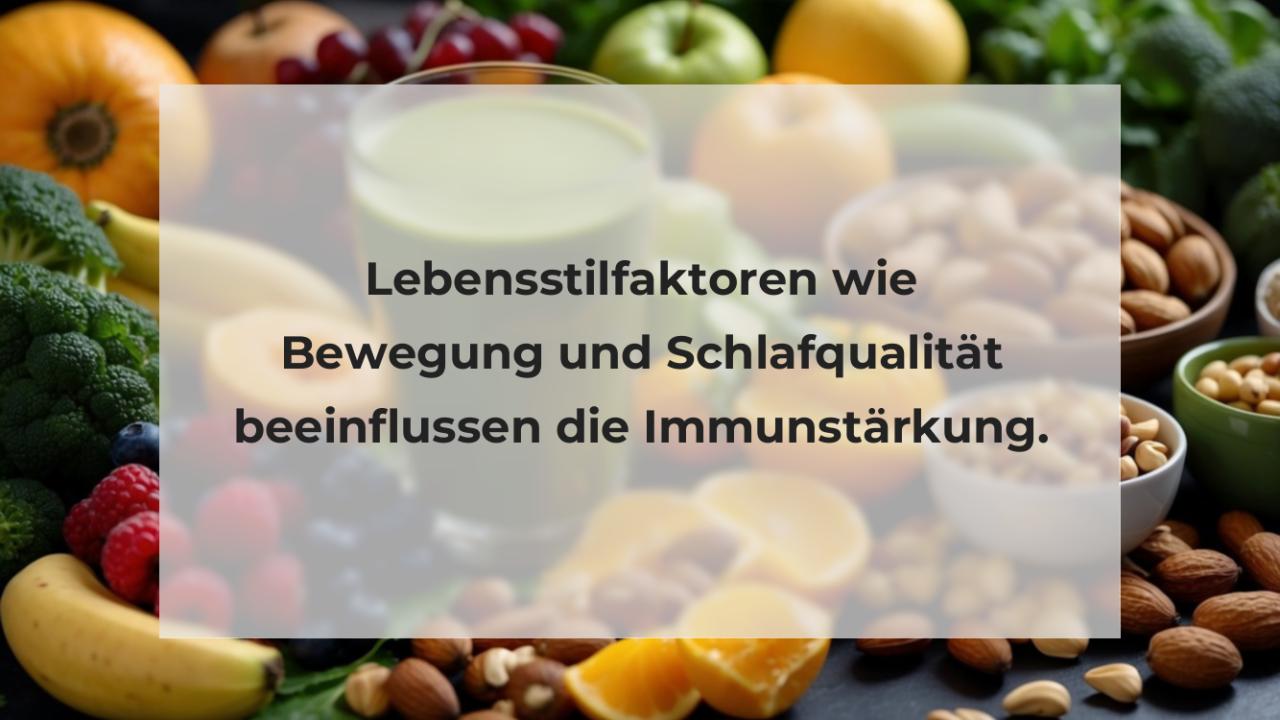 Lebensstilfaktoren wie Bewegung und Schlafqualität beeinflussen die Immunstärkung.