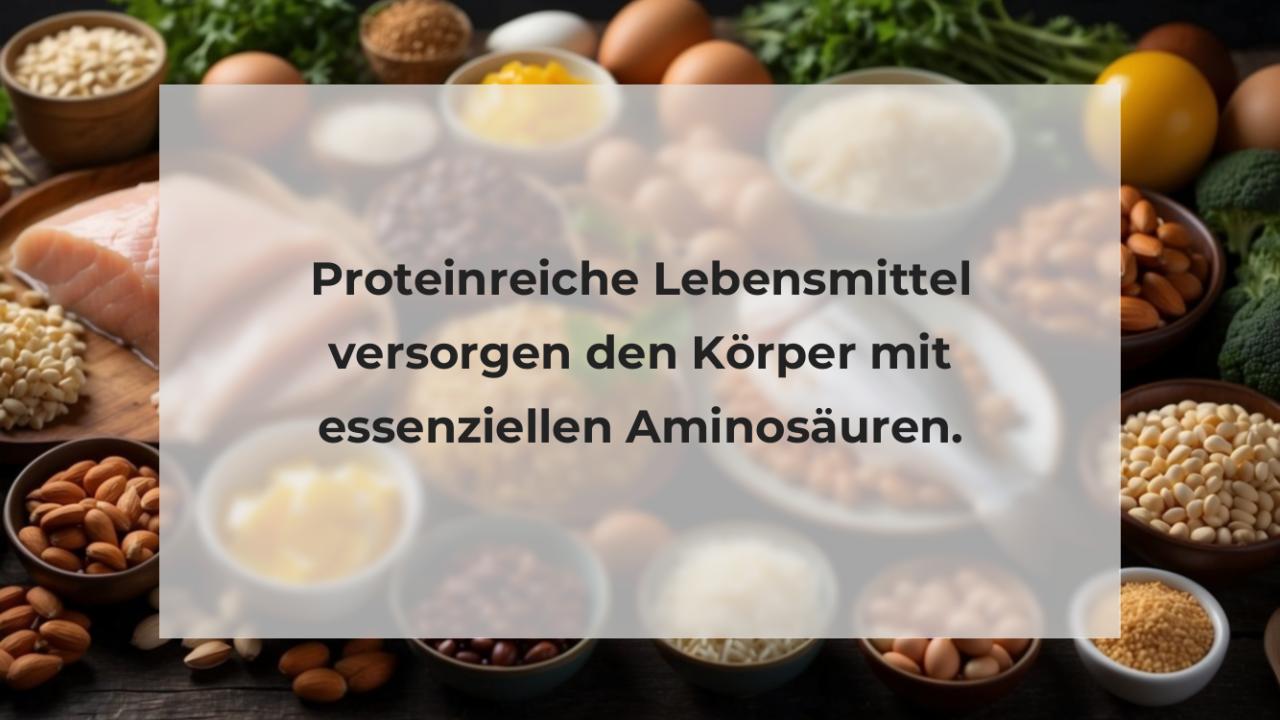 Proteinreiche Lebensmittel versorgen den Körper mit essenziellen Aminosäuren.