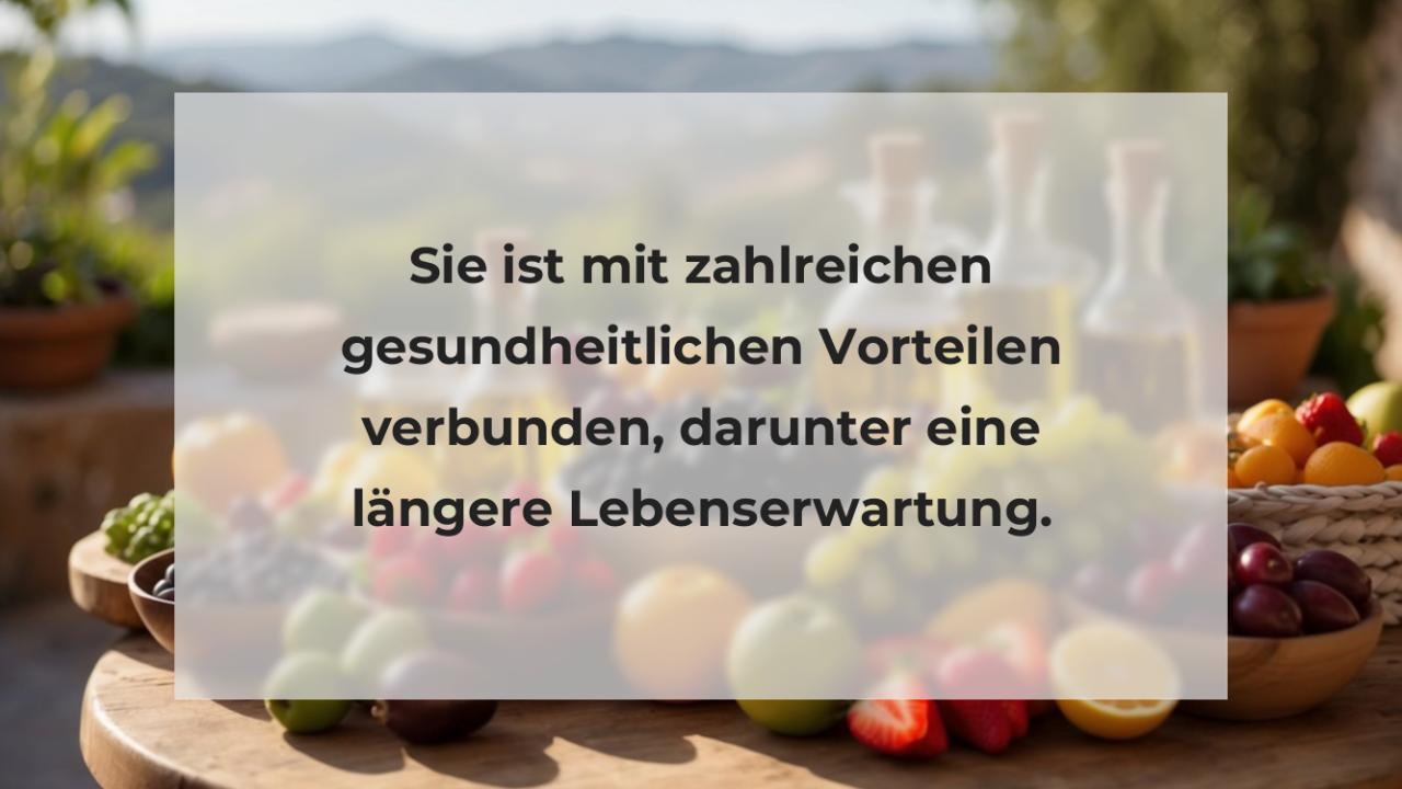 Sie ist mit zahlreichen gesundheitlichen Vorteilen verbunden, darunter eine längere Lebenserwartung.