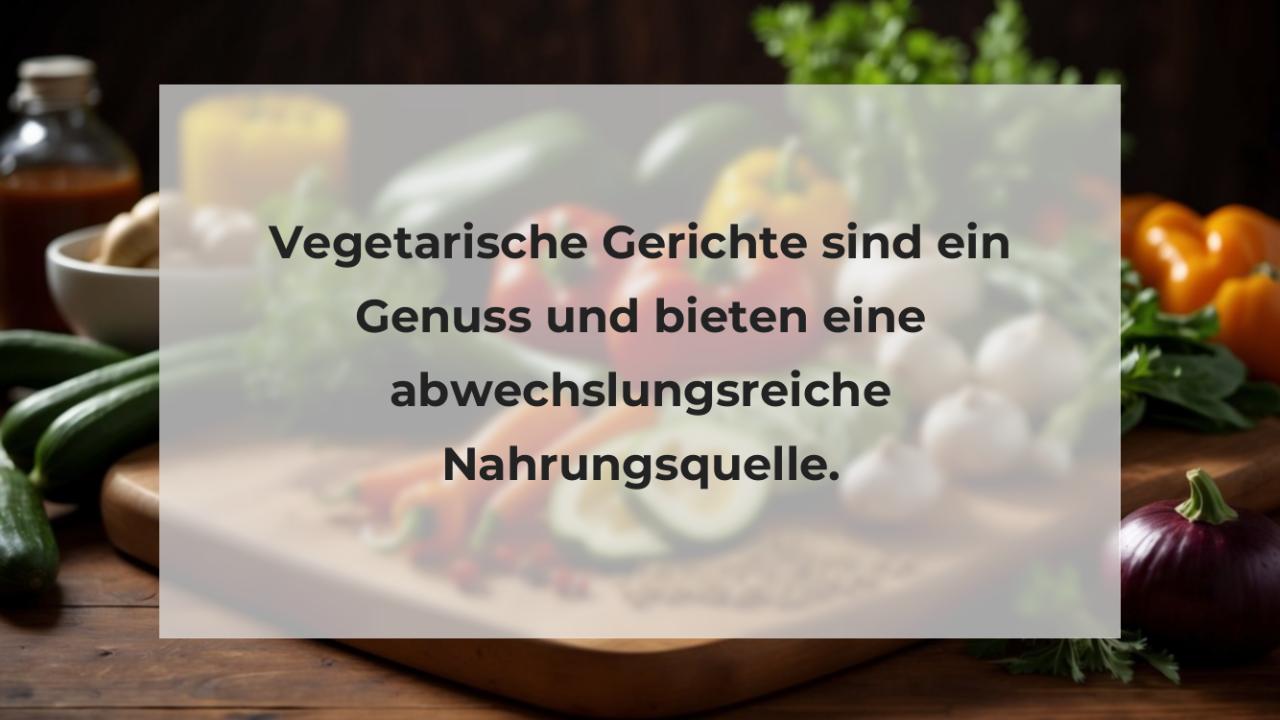 Vegetarische Gerichte sind ein Genuss und bieten eine abwechslungsreiche Nahrungsquelle.