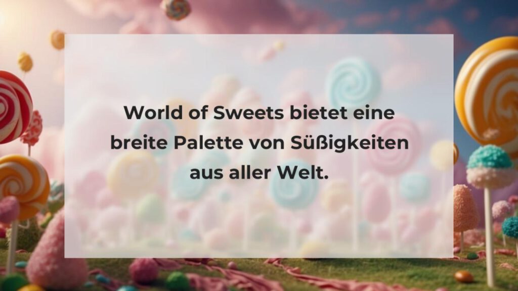 World of Sweets bietet eine breite Palette von Süßigkeiten aus aller Welt.